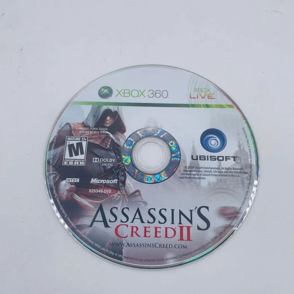 Assassin's Creed II (Microsoft Xbox 360, 2009) Complete W/ Manual